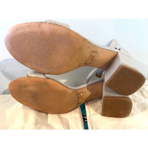 Gianni Bini Silver Block Party Sandals - Size 6.5 - Picture 3 of 7